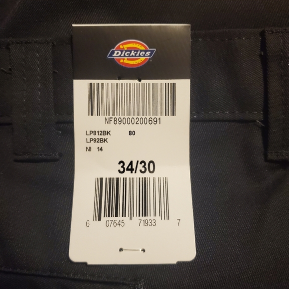 Dickies Industrial Flat Front Pants | Black | Size: 34 / 30 | NWT | RRR Apparel - Picture 4 of 5